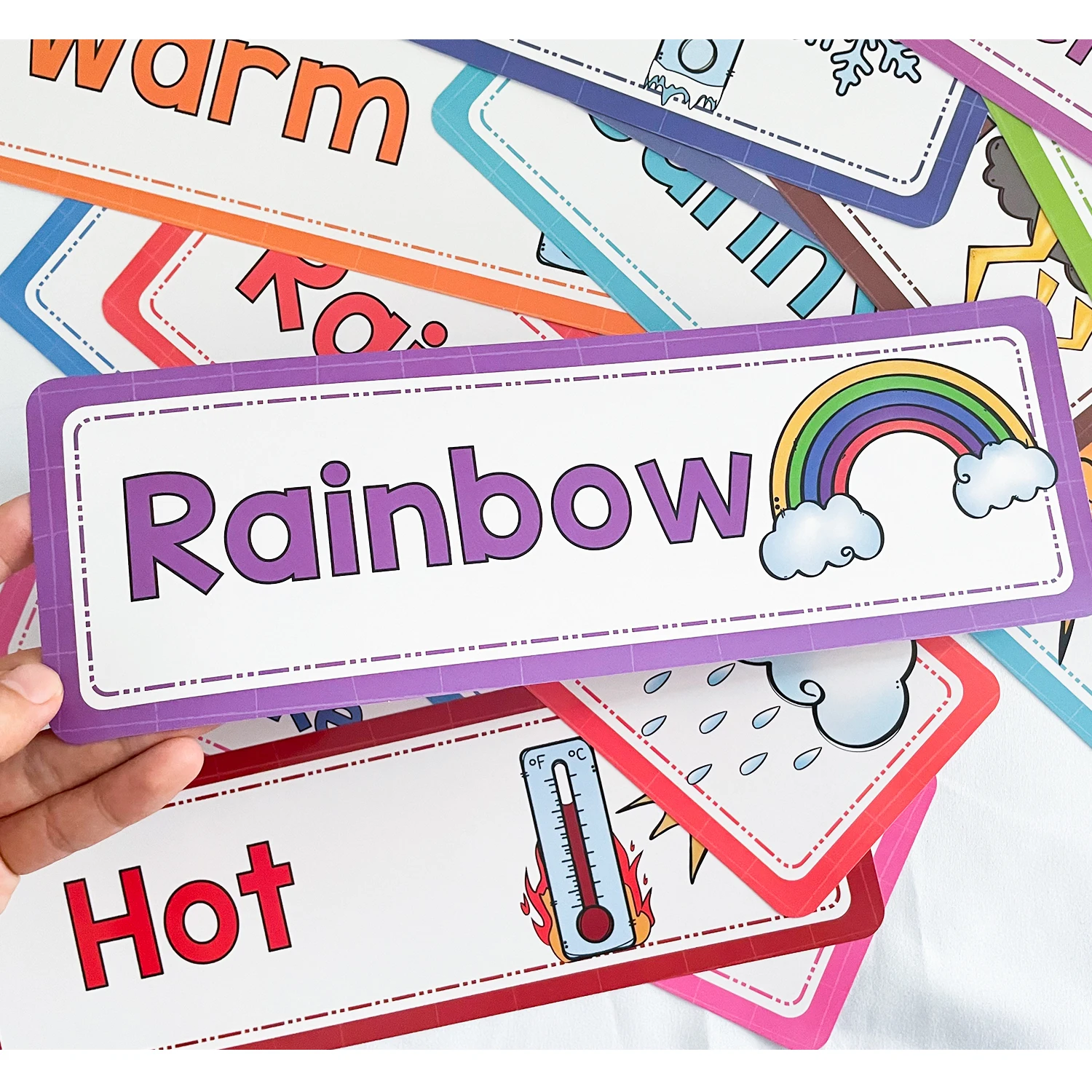 16 PCS Children learning Weather flash cards Teacher\'s teaching aids Classroom Decoration Card Baby kid Early Education toys