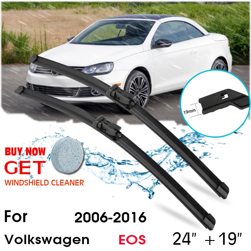 

Car Blade Front Window Windshield Rubber Silicon Refill Wipers For Volkswagen EOS 2006-2016 LHD/RHD 24"+19" Car Accessories