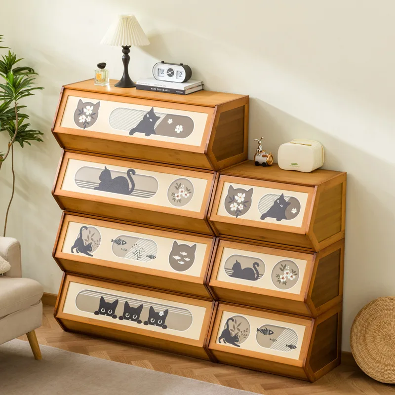 #Storage cabinets, bookshelves, bamboo stackable storage cabinets