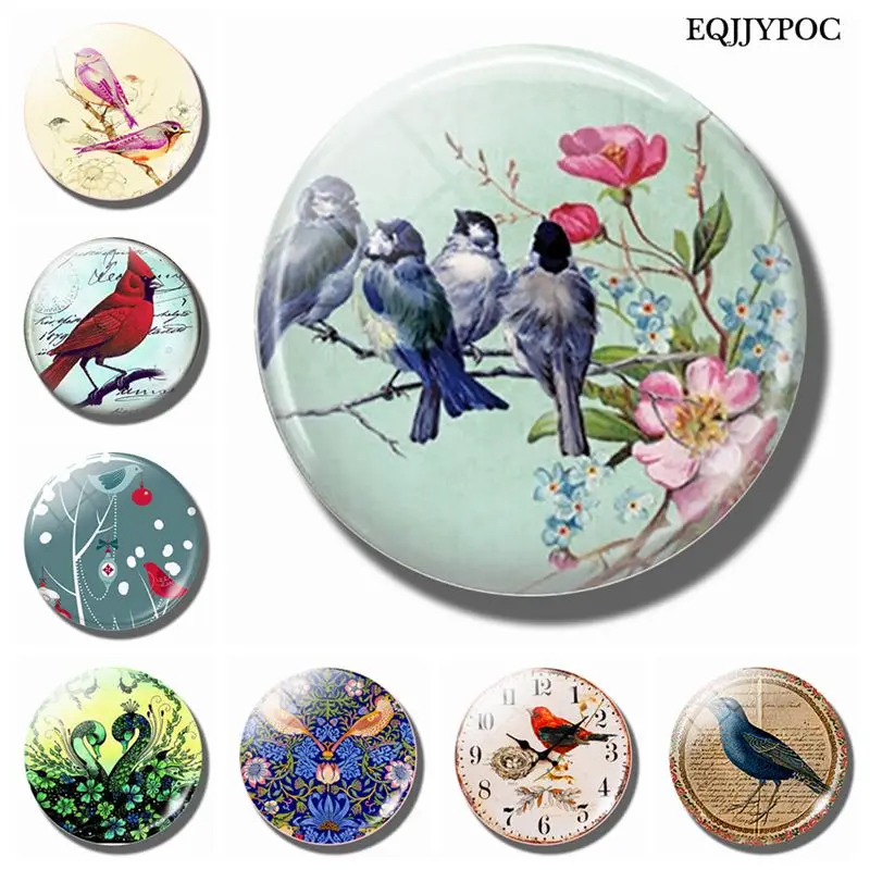 

Cute Luminous Bird Glass Refrigerators Magnet for Fridge for Whiteboard Glowing Magnetic Stickers Christmas Home Decoration