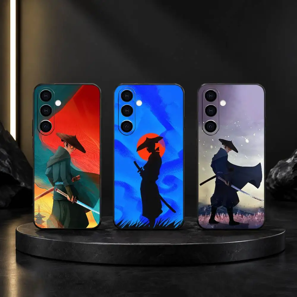 B-Blue Eye S-Samurai Mizu Phone Case For Samsung GalaxyA13,21s,22,31,32,52,53,71,72,73,Soft Black Cover