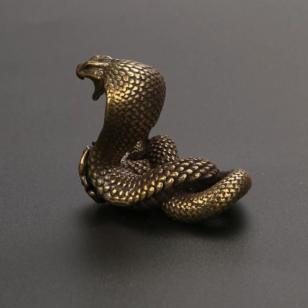 

Snake Decor Retro Desktop Ornament Snake Shape Ornament For Home Office Tea Ceremony Brass Craft Meditating Statue