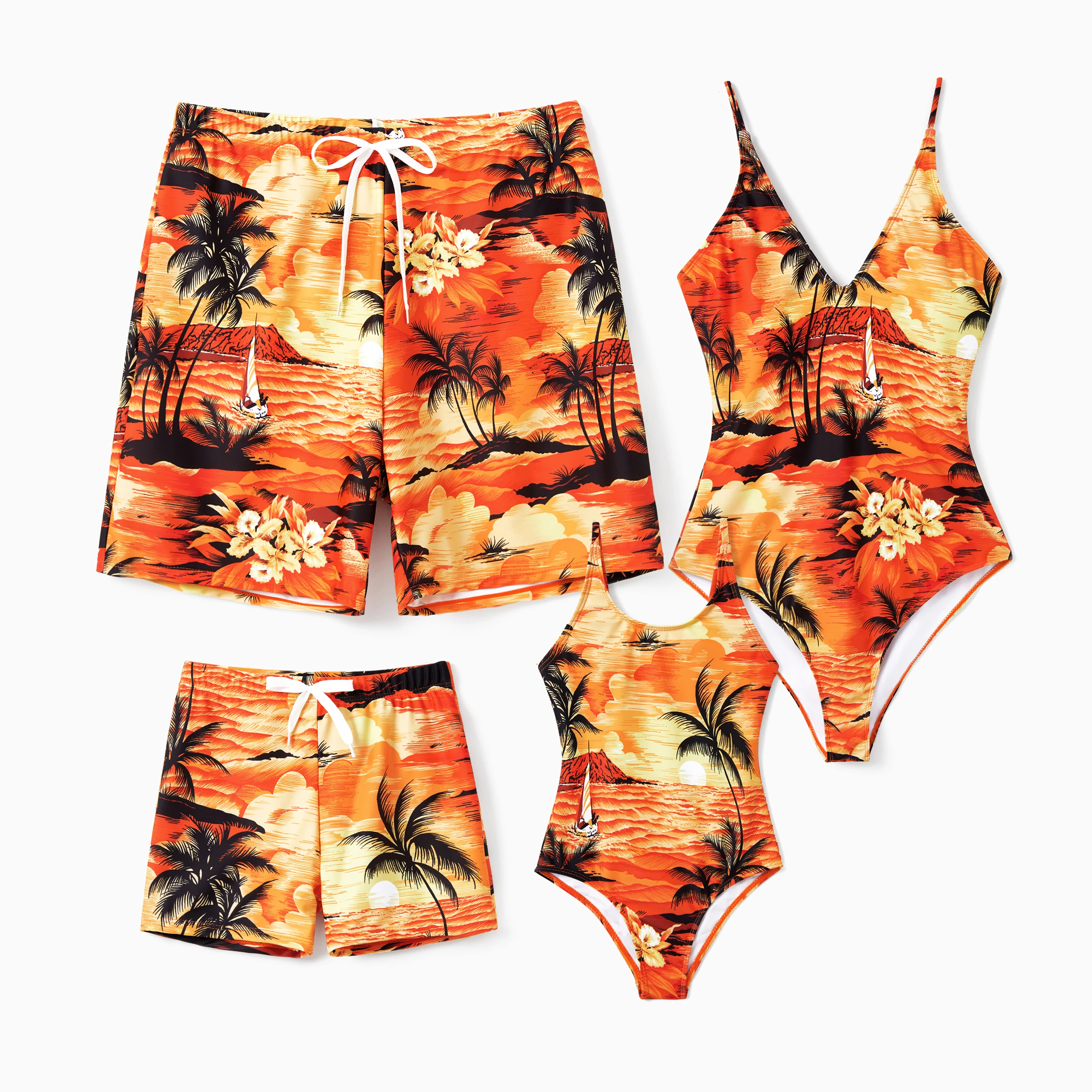 

PatPat Tropical Hawaiian Swimsuits for Family Matching Swimwear