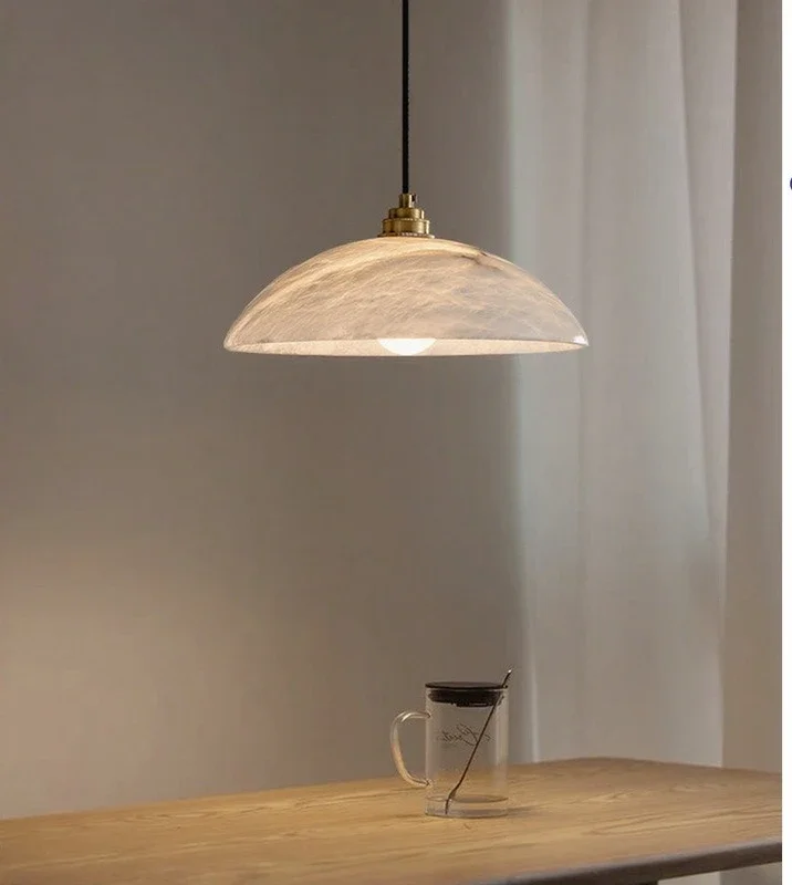 Natural marble restaurant, chandelier round light luxury bar, office, coffee table lamp