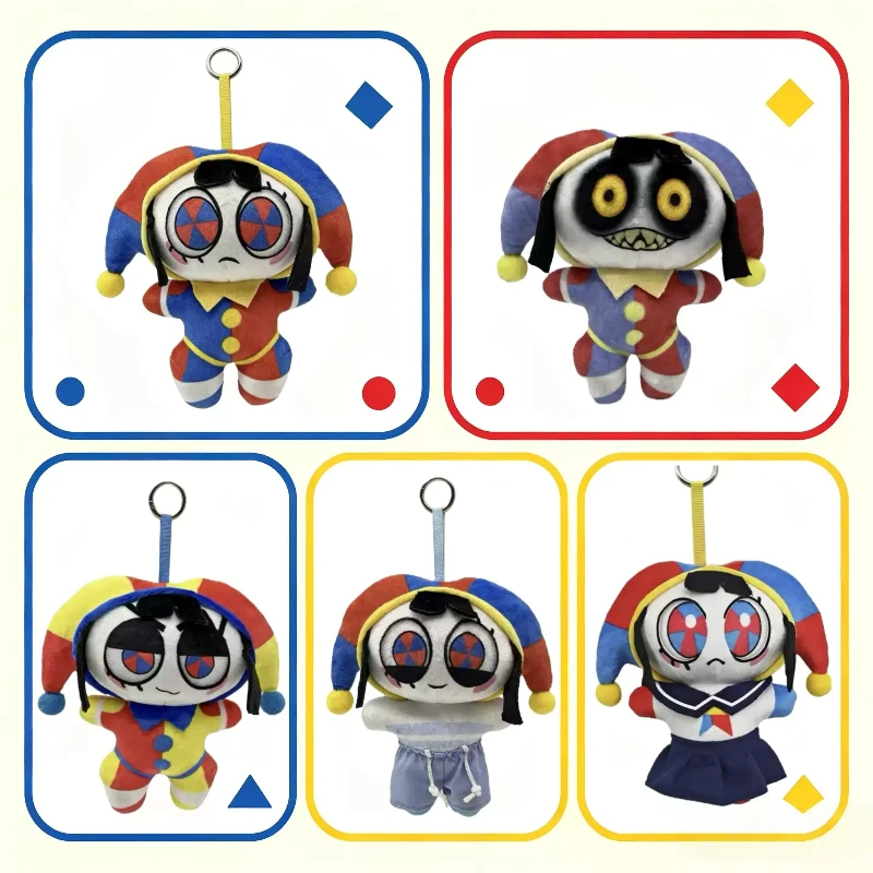 The Amazing Digital Circus Clown Plush Toy Keychain Soft Stuffed Cartoon Pendant Bag Decor For Adult Anime Collectors Fans