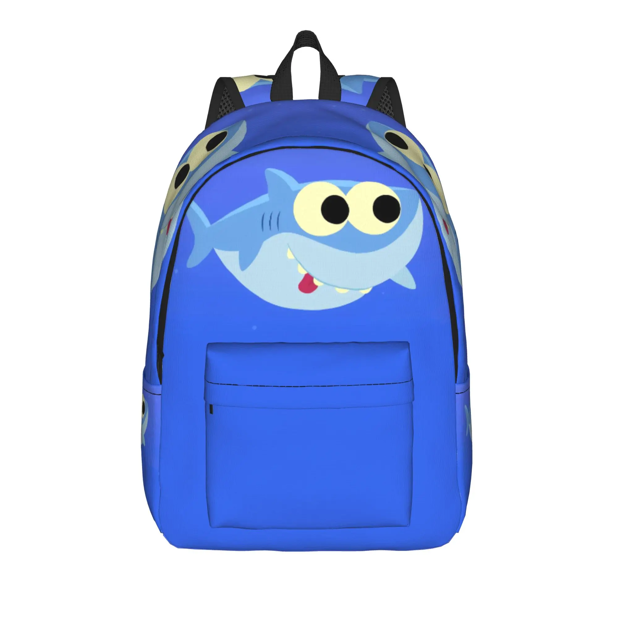 Finny Sharks Teaching ABC Casual Backpack Sports Student Hiking Travel English Cartoon Daypack for Men Women College Canvas Bags