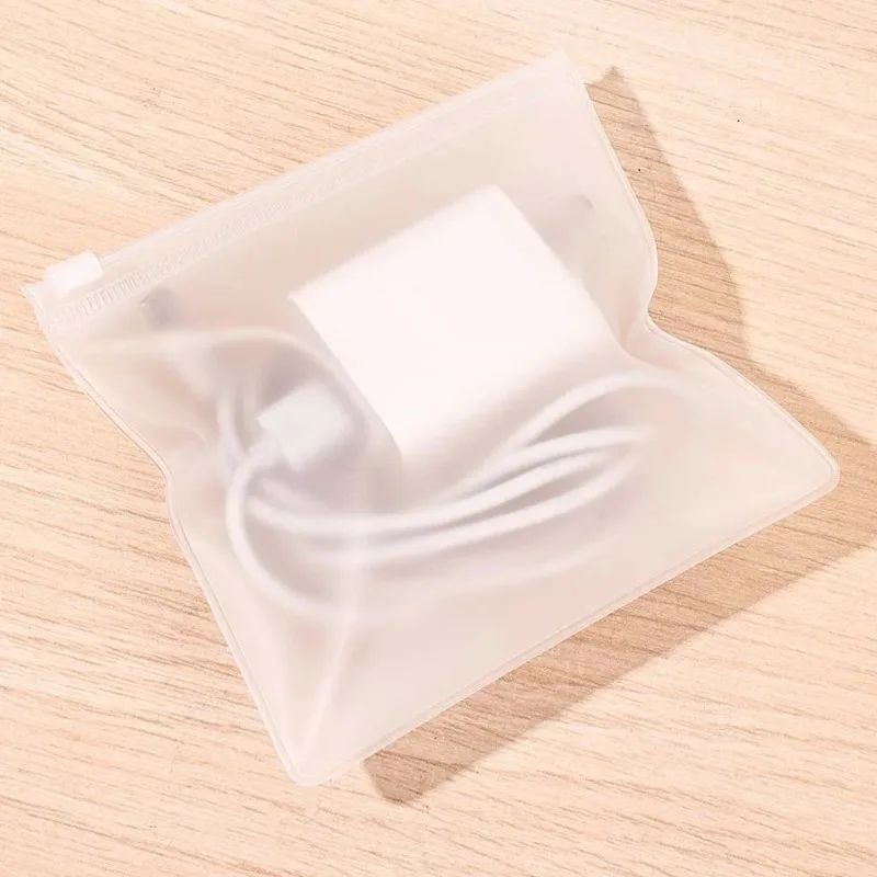 透明なPVCポーチ,充電器付き収納バッグ,データケーブル,防水オーガナイザーバッグ,再利用可能なポケット,つや消しマット,10-1個