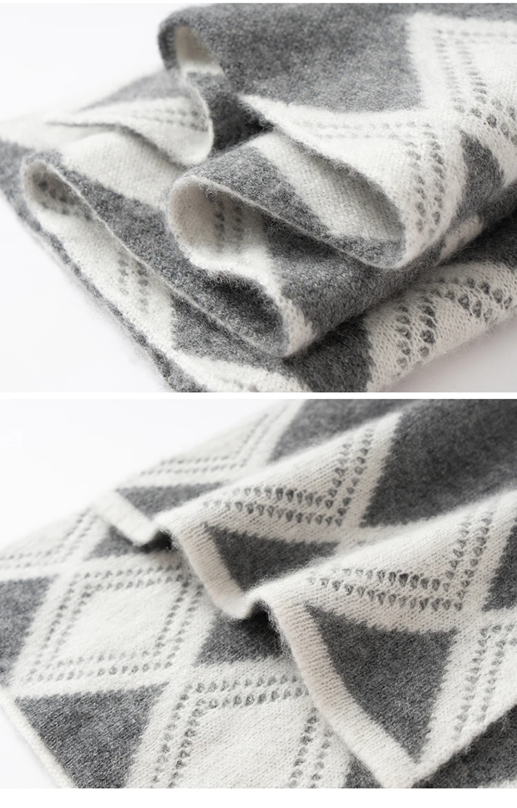 TLOML レディース 100% カシミヤ リンゲ クロス スカーフ 秋冬 ソフト 暖かい カシミヤ ニット スカーフ ファッション 高品質 トップス