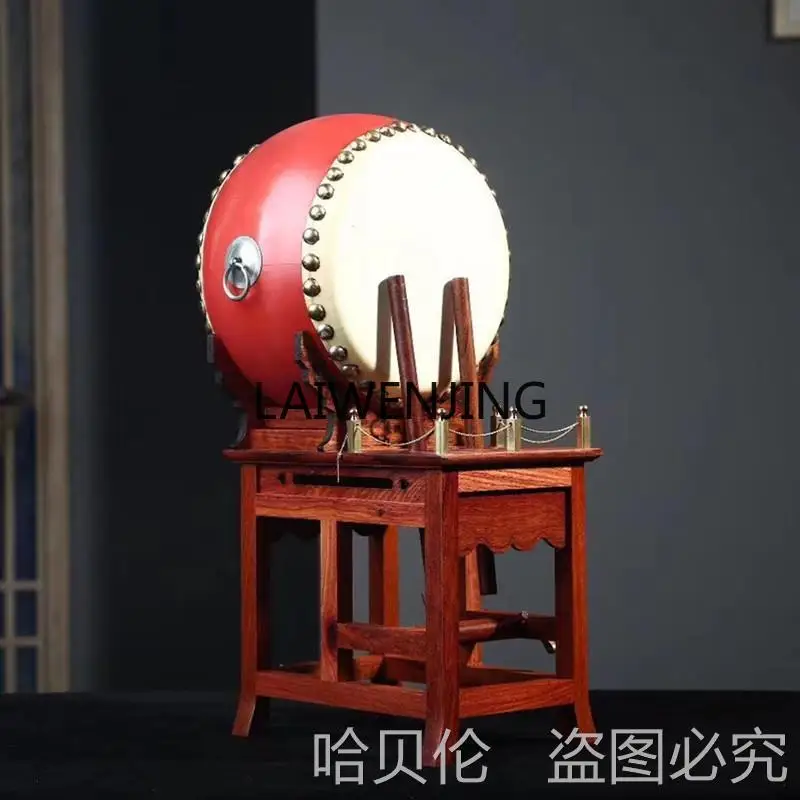 LYN war drum ornament large office porch creative decoration antique screen pear wood carving