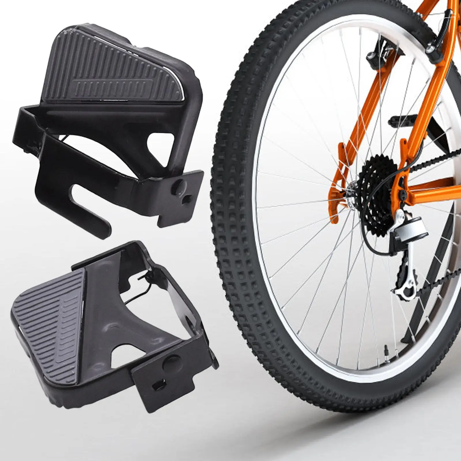 1 Pair Bike Rear Pedal, Folding Footrests, Foldable Cycling Pedals, Bicycle Foot Pegs for BMX, Mountain Electric Bicycle