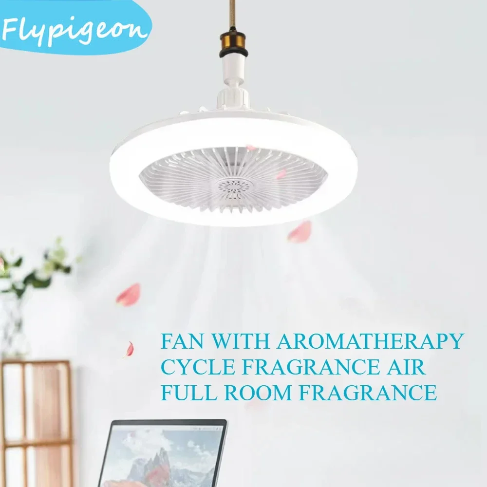 Remote Control Ceiling Light Rotatable 3in1 Ceiling Fan Lamp with E27 Base for Bedroom Living Room LED Lighting Home Decor