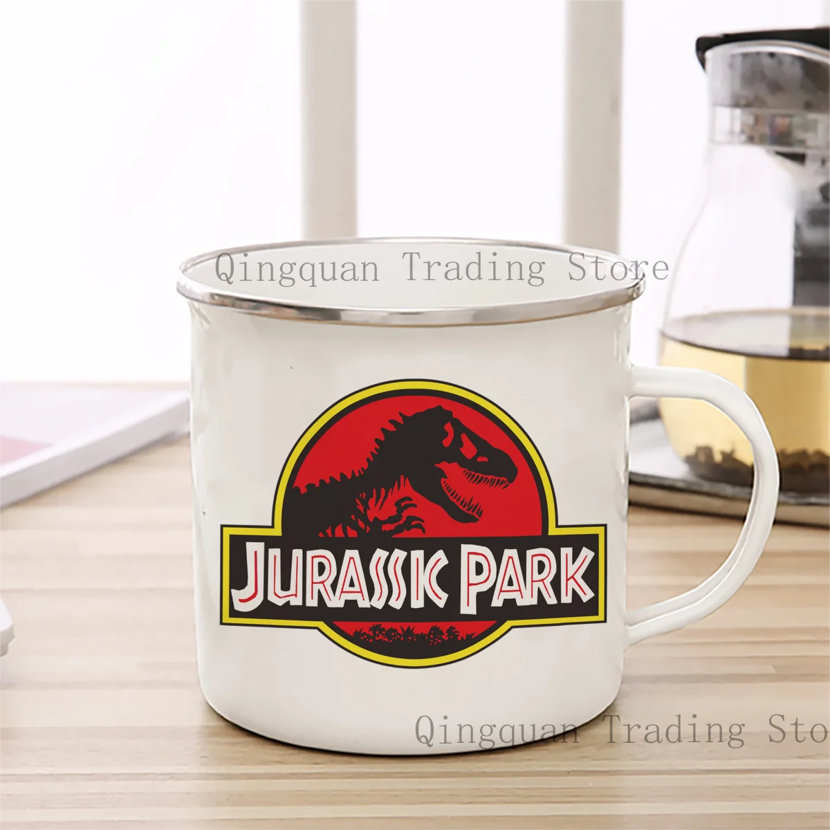 كوب قهوة مطلي بالمينا من جراسيك بارك، 11 أونصة، شاي قهوة سيراميك، كوب كاكاو، مقبض، كوب شرب الشاي #3