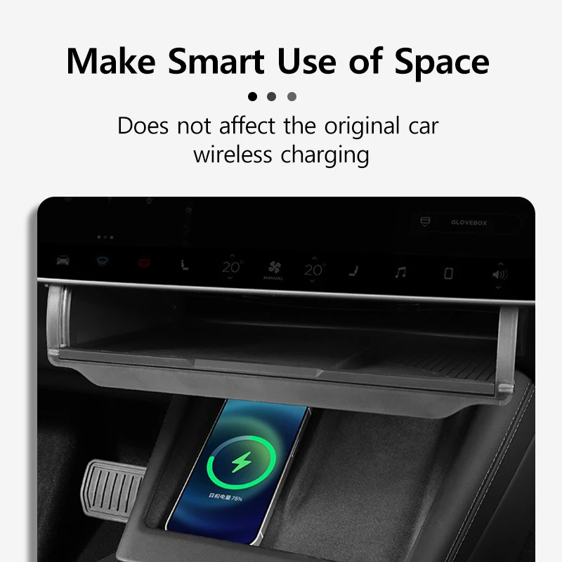 Schowek pod ekranem dla Tesla Model 3 Highland Ukryty składany schowek do przechowywania części do modyfikacji wnętrza samochodu — zdjęcie 6
