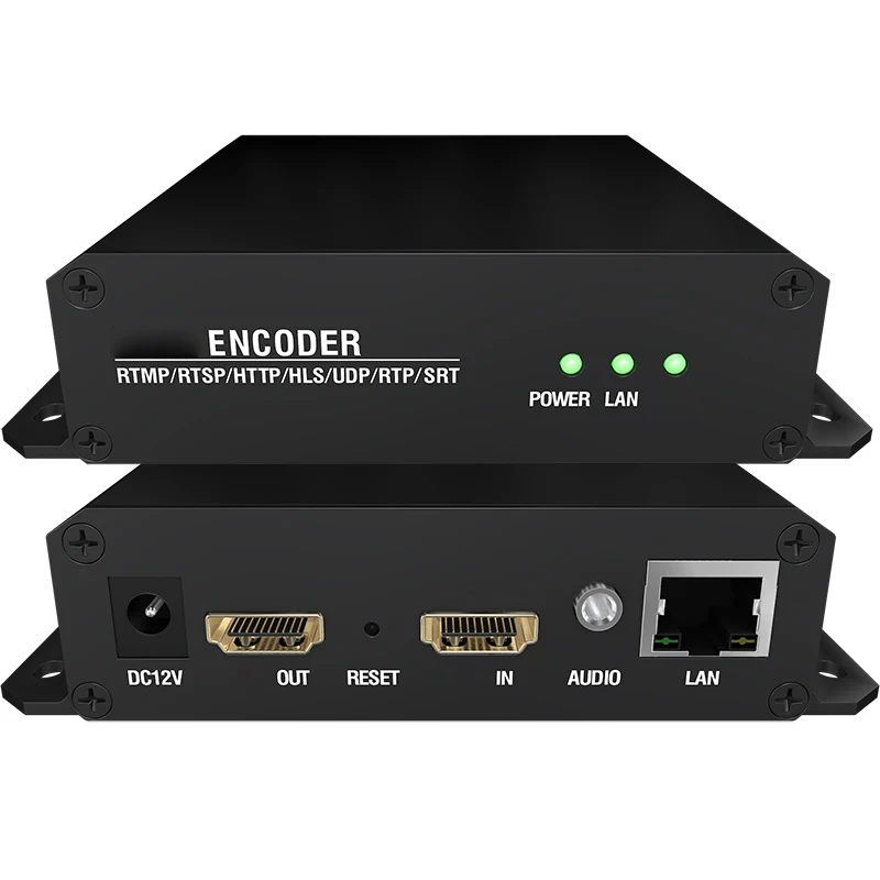 4K UHD HDMI-متوافق مع IP H.264 H.265 وسائط بث الفيديو SRT HLS RTMP UDP IPTV Encoder لـ Facebook Youtube