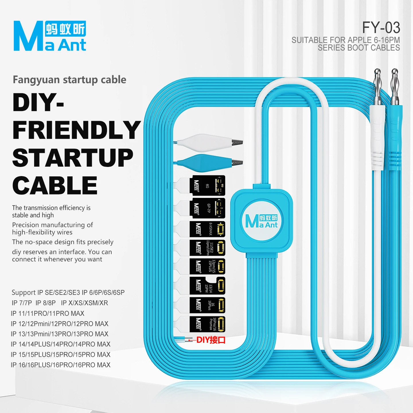 

Кабель для запуска ботинок MaAnt для iPhone 6-16 серии, активация запуска, пряжка для аккумулятора, точно подходящий кабель для загрузки материнской платы