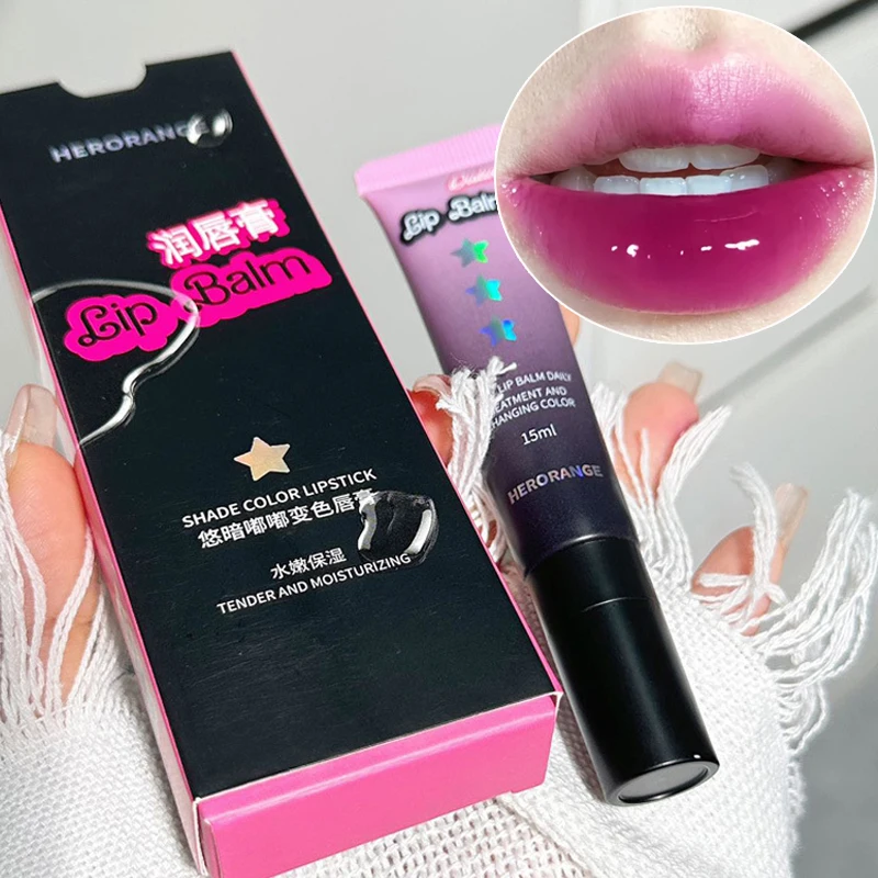 Brillo de labios que cambia de Color, Bálsamo hidratante Rosa Natural, aceite de labios vidrioso transparente, Reduce las líneas de labios, cuidado de labios regordetes de gelatina