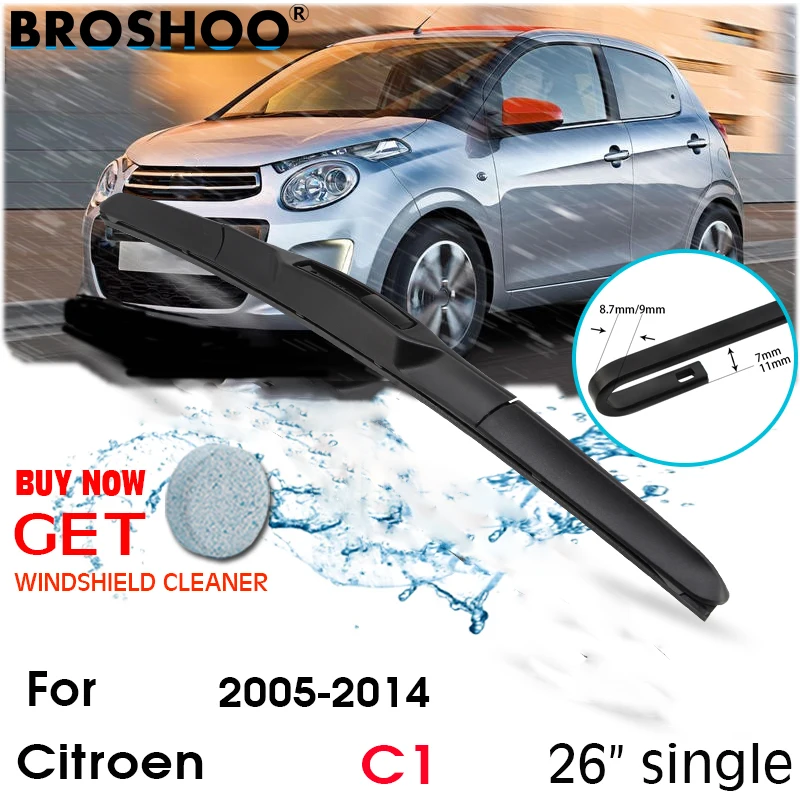 

Car Wiper Blade Front Window Windscreen Windshield Wipers Blades J hook Auto Accessories For Citroen C1 26"single 2005-2014