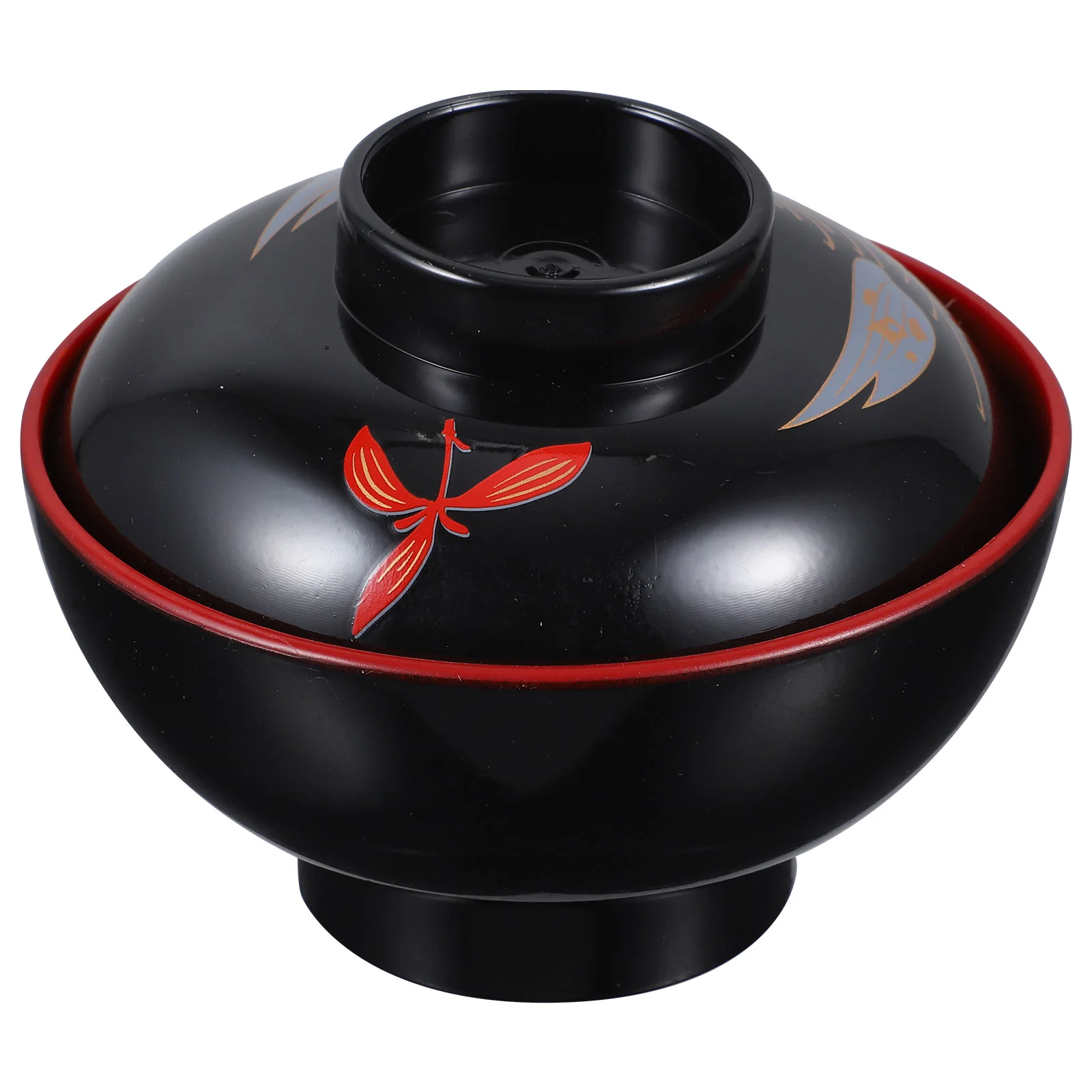 

Bowl Traditional Japanese Exquisite Rice Soup Bowls Restaurant Lidded Plastic Container Food