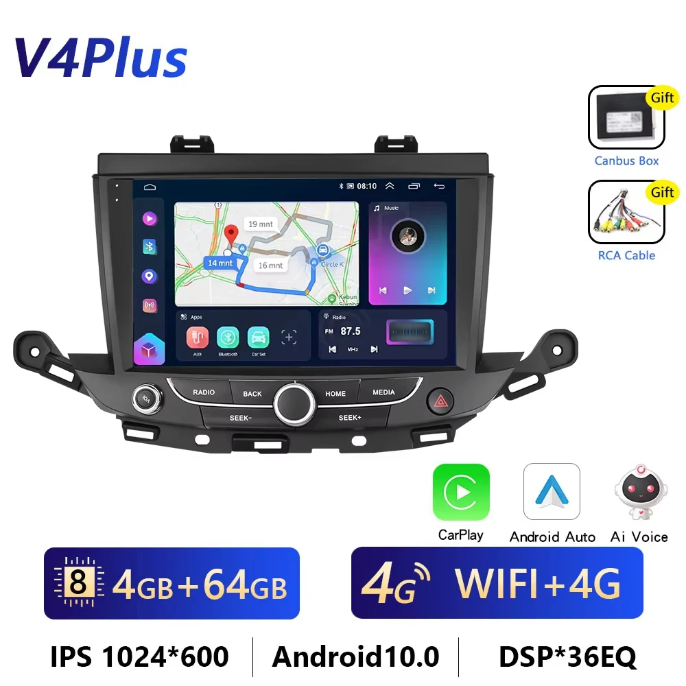 Podofo 4G CarPlay Android Radio Voor Opel Astra 2016-2017 omdat Multimedia Speler 2din GPS Stereo IPS hoofd uni Voice Autoradio
