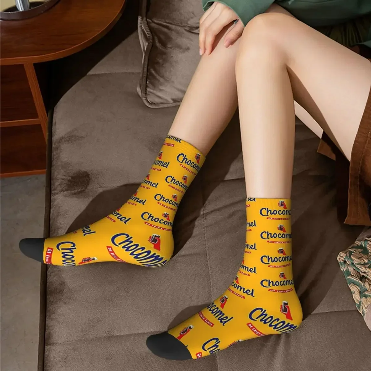 Chocomel Chocolademelk Nederland Socks Harajuku Super Soft Stockings All Season Long Socks for Man's Woman's Birthday Present