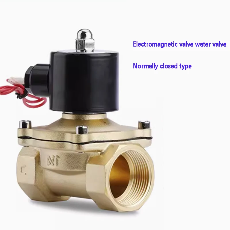 All copper electromagnetic water valve 2W160-15 normally closed 2W200-20 tap water pipe switch valve 6 minutes 1 inch 2W250-25