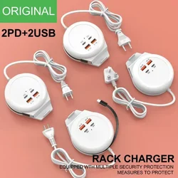 USB C Charger 4 Ports with Type C Cable 5.1A High Speed Wall Socket Mobile Phone Quick Charger Adapter USB HUB Extender For Home