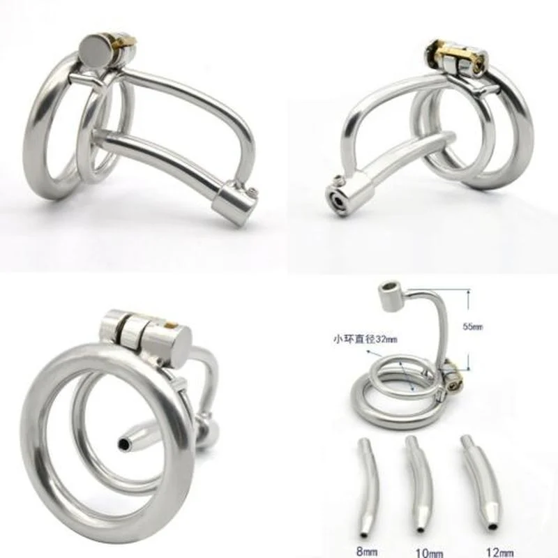 Men Stainless Steel Male Chastity Cage with Urethral Sounds Shackle Device Lockable Penis Ring Sex Toys for Men Chastity Belt