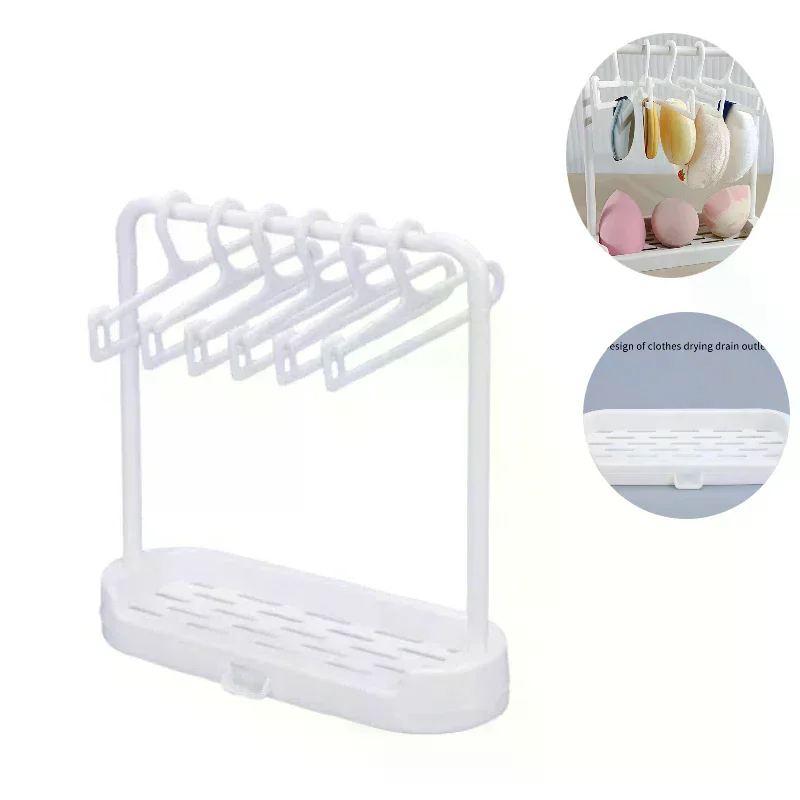 /Kuz/5pcs Makeup Tools Drying Rack Beauty Sponges Cosmetics Powder Puff Storage Hanger Travel Portable Multifunctional Organize