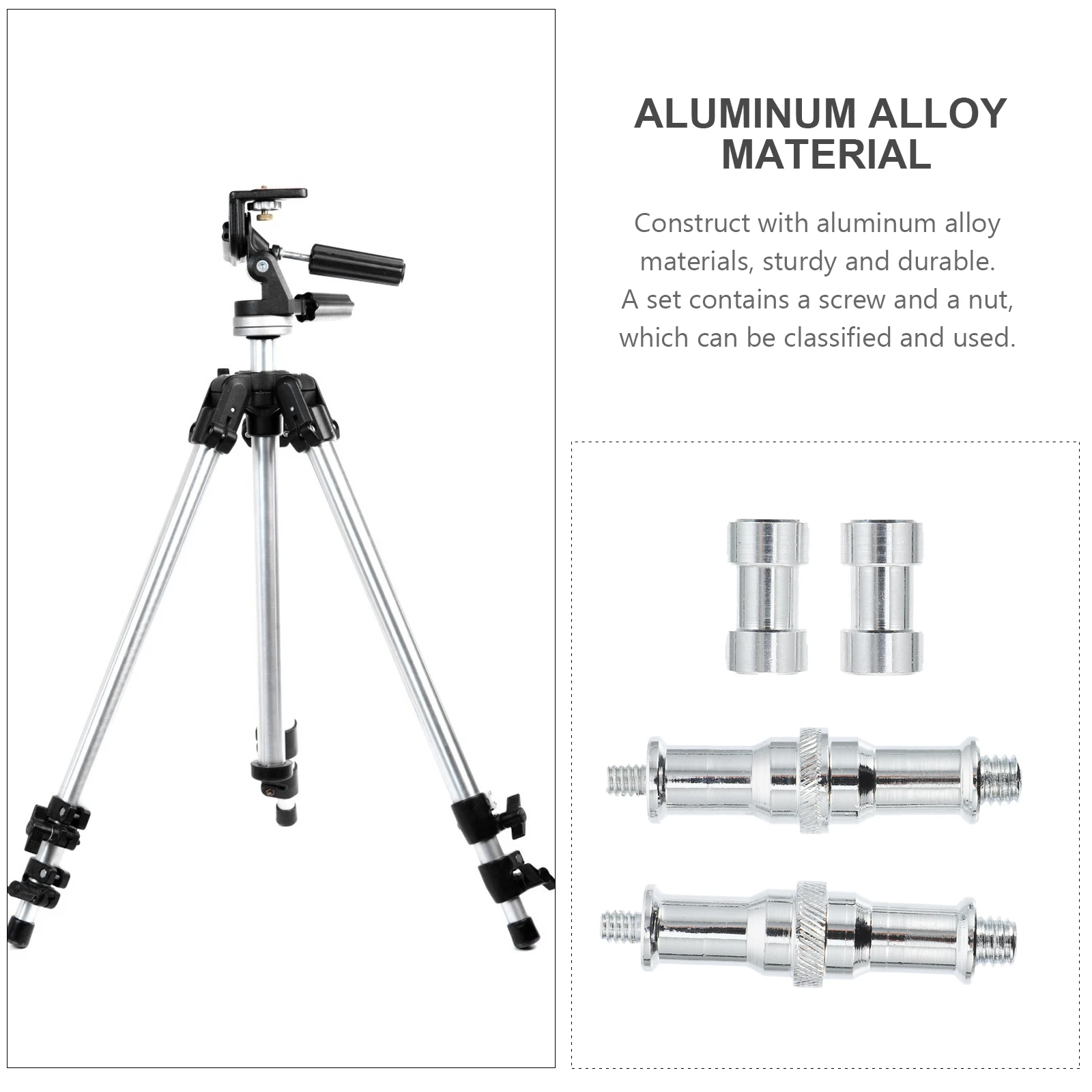 

2 Sets 1/4 To 3/8 Camera Screw Adapter Spigot Converter Aluminum Alloy Flash Light Stand Mount Accessory Thread Screw Adapter