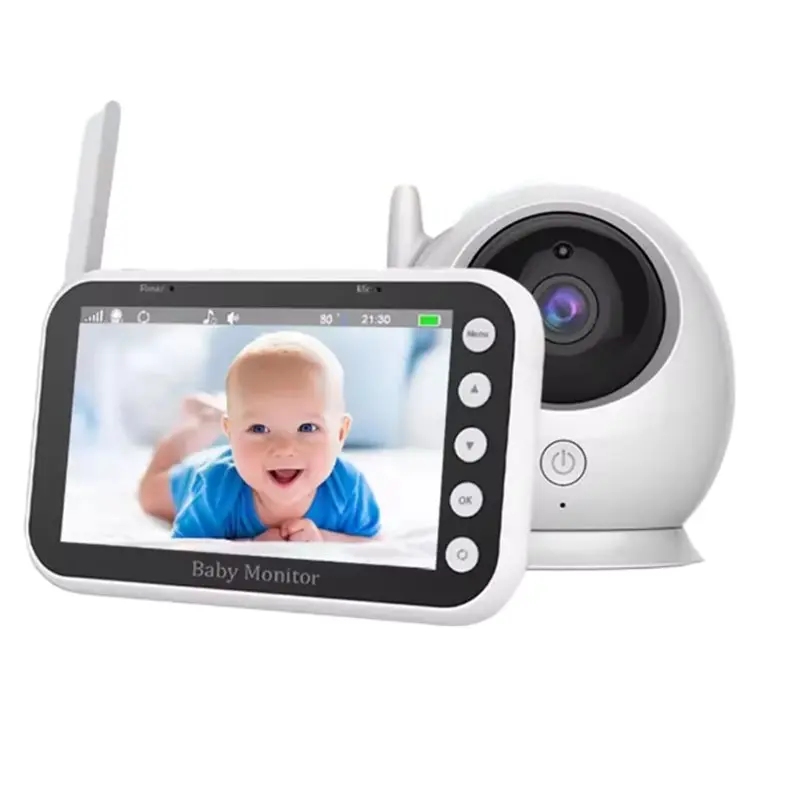 Nanny Camera 4.3 Inch Baby Monitor HD Wireless Video Camera 2X Zoom Two Way Audio Security Night Vision Temperature Detection