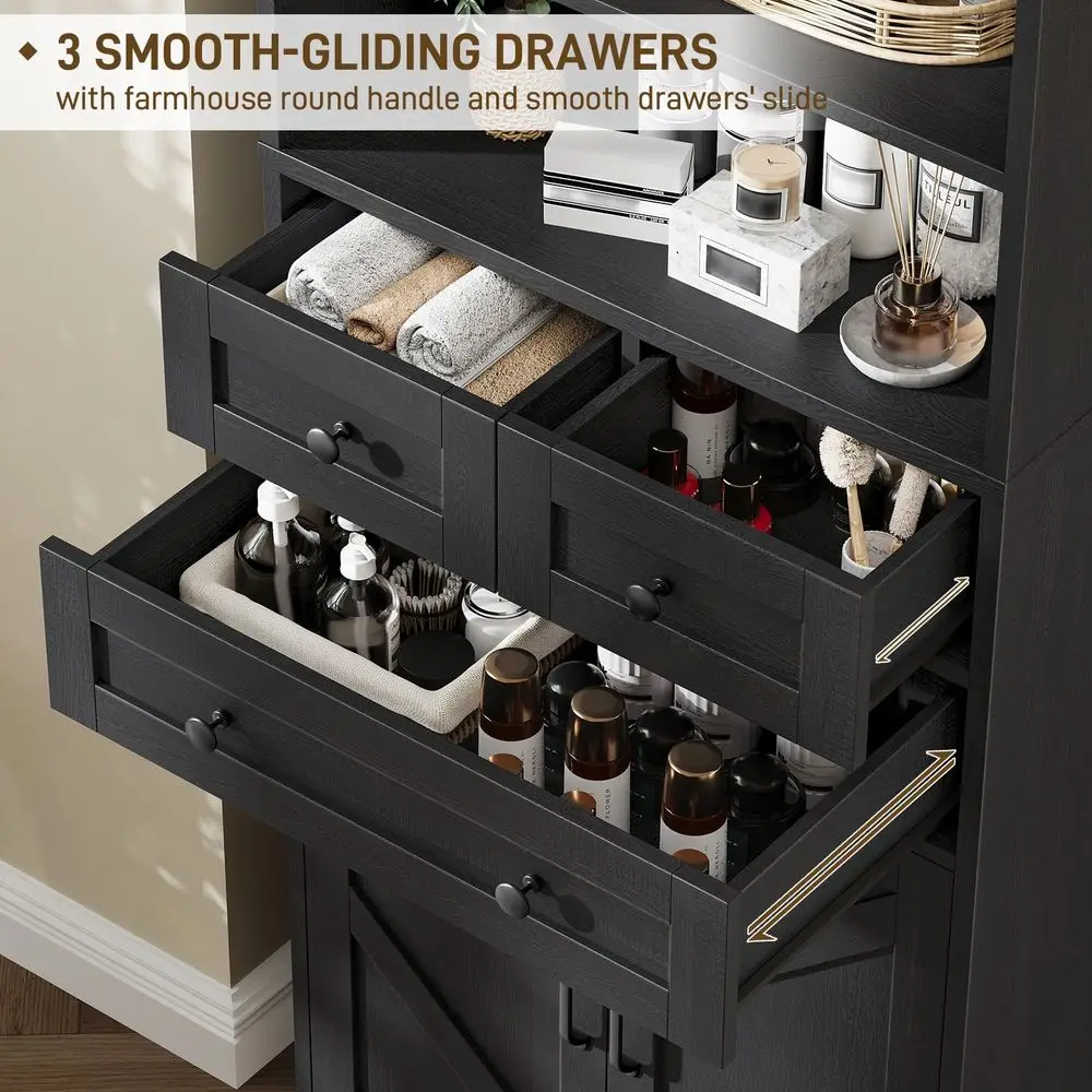 Farmhouse Tall Bathroom Cabinet 4