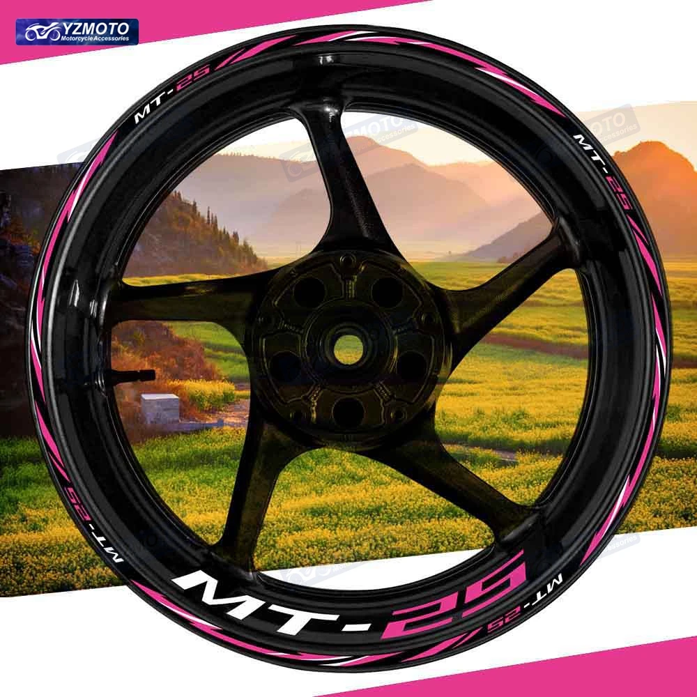 For MT-25 MT25 Motorcycle Racing 17 Inch Front And Rear Wheel Stripe Sticker Decal Decorative Reflective Waterproof Rim Stickers