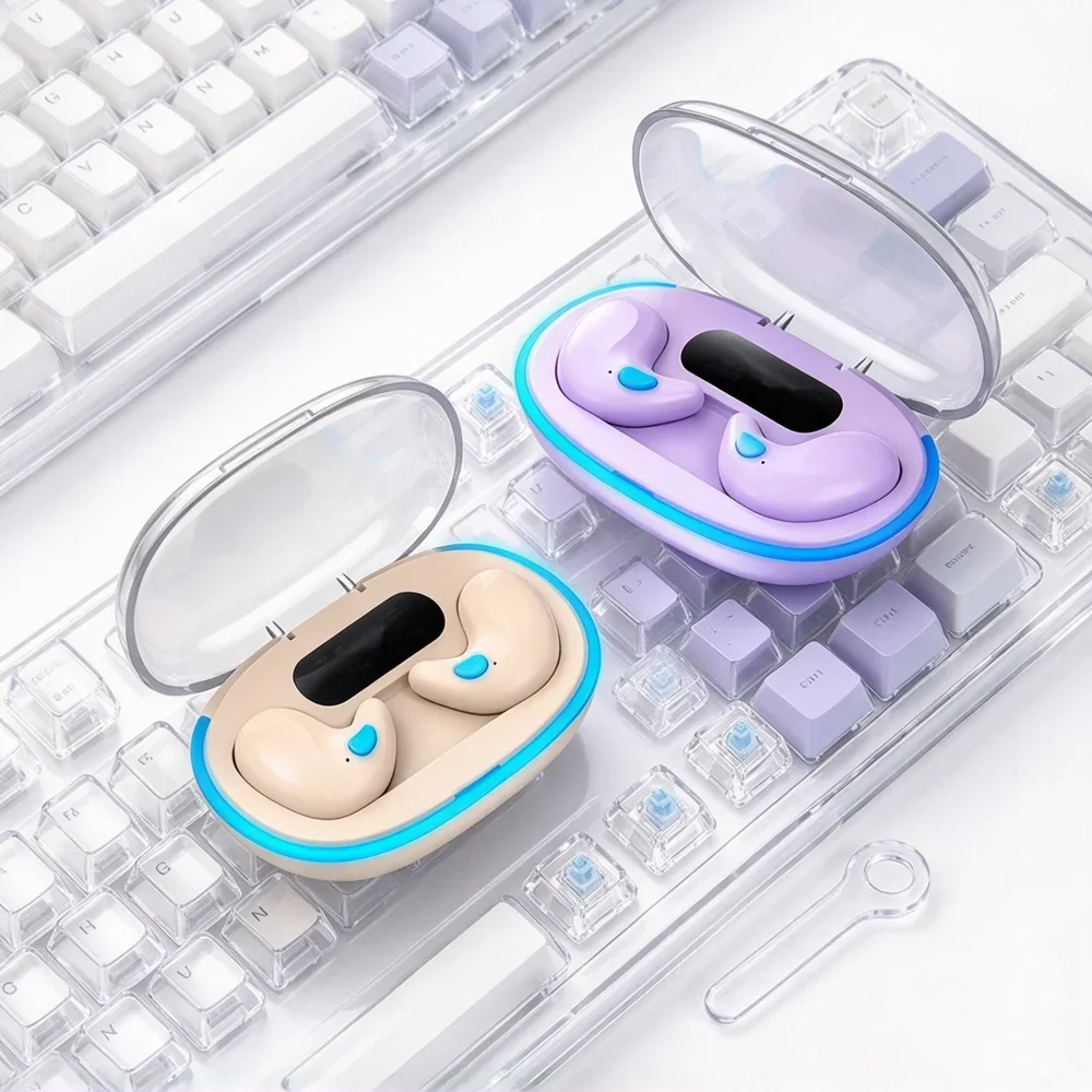 Wireless Earbuds Bluetooth Headphones Bring Transparent Music Rendering Lightweight Frame Handy Container for Outdoor Activities