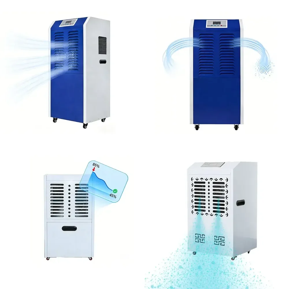 Warehouse Use Dehumidification Capacity 50-100 Liters Per Day Movable Industrial Dehumidifier