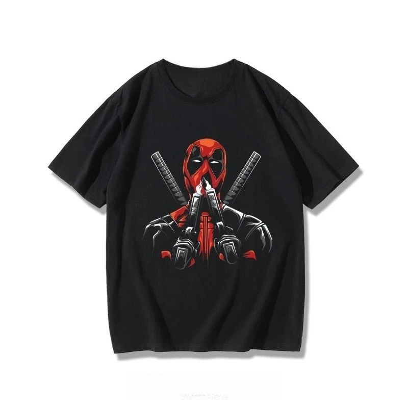 تي شيرت مطبوع عليه فيلم الرسوم المتحركة Marvel Deadpool صيفي جديد للرجال والنساء ملابس داخلية فضفاضة غير رسمية للخريف والشتاء
