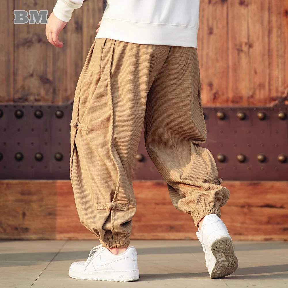 

Plus Size Vintage Loose Haren Pants Chinese Style Baggy Joggers Harajuku Casual Sweatpants Men Clothing Fashion Trousers Male