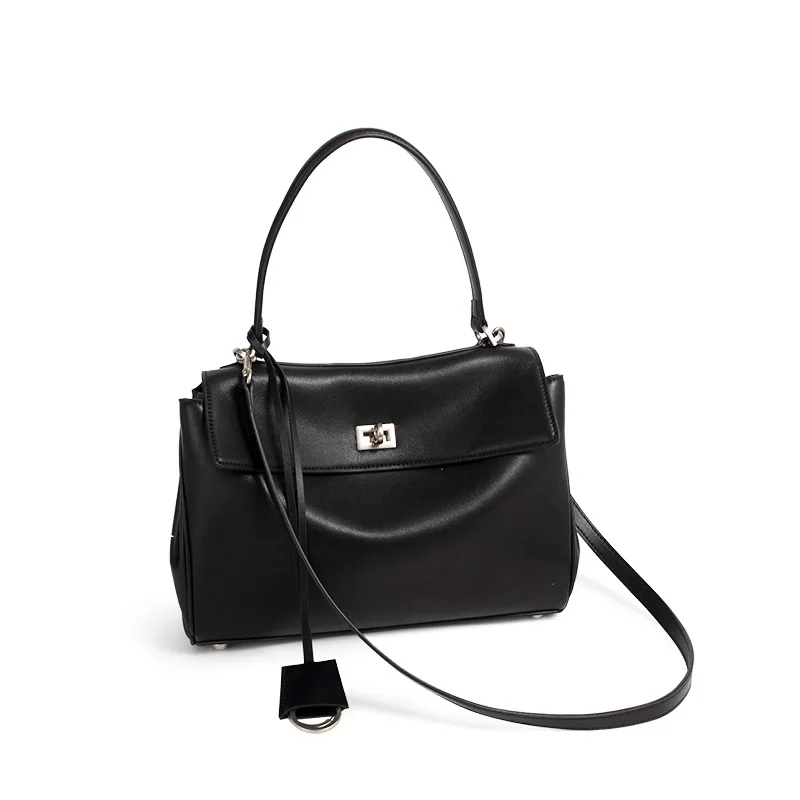 Genuine Leather New Rodeobag Leather Kellys Bag Women's Handbag Large Capacity Advanced Lock Fashion High Sense Underarm Bags