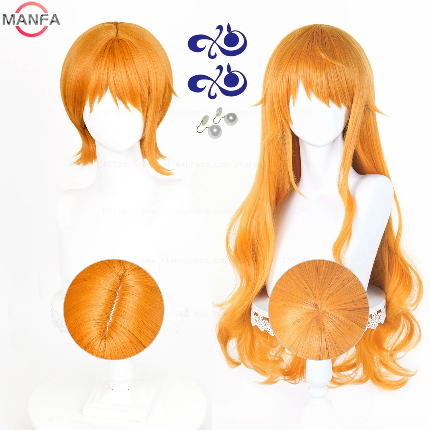 High Quality 2 styles Nami Cosplay Wig Heat Resistant Synthetic Hair Wigs + Wig Cap