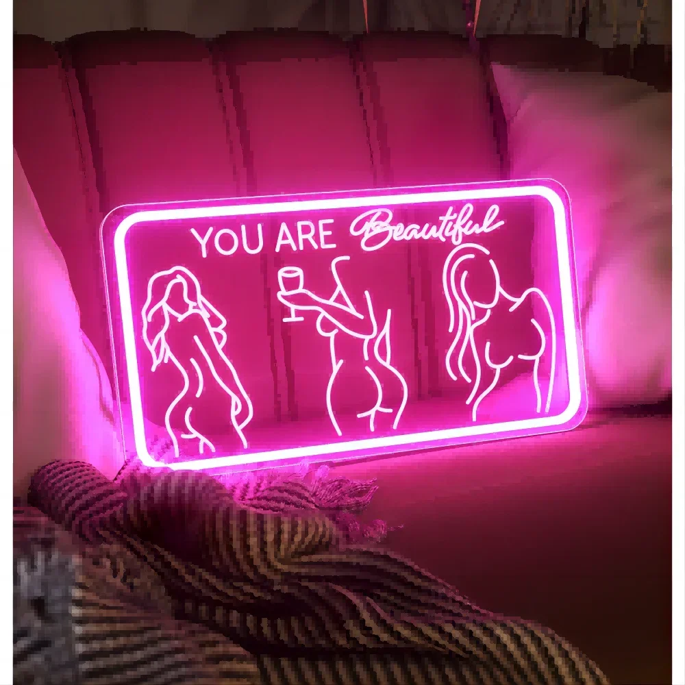 Lady Back Neon Sign LED Neon Lights Sign Carve For Room Decoration Gaming Room Decor Luminous Letter on The Wall Decor