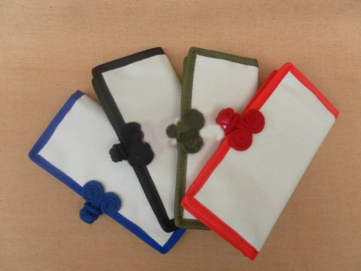 

5pcs Women Canvas White National Foldable Hasp Long Wallet