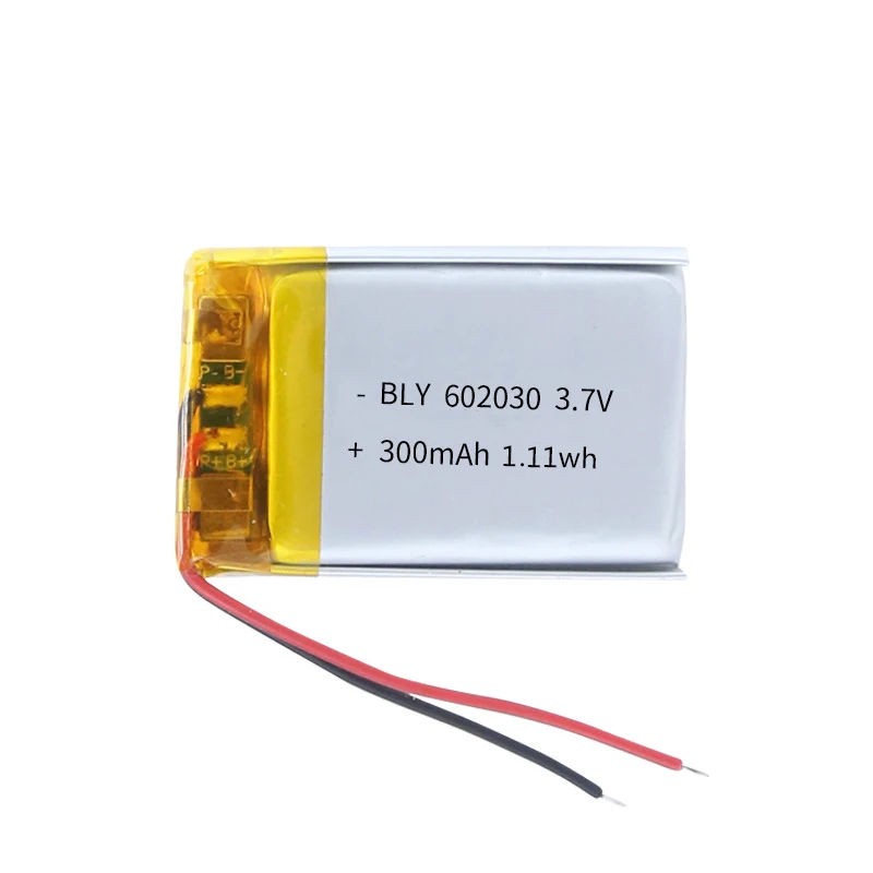 Real Capacity 602030 3.7V 300mAh Polymer Lithium Rechargeable Battery For GPS Navigator MP5 Bluetooth Headset PS4