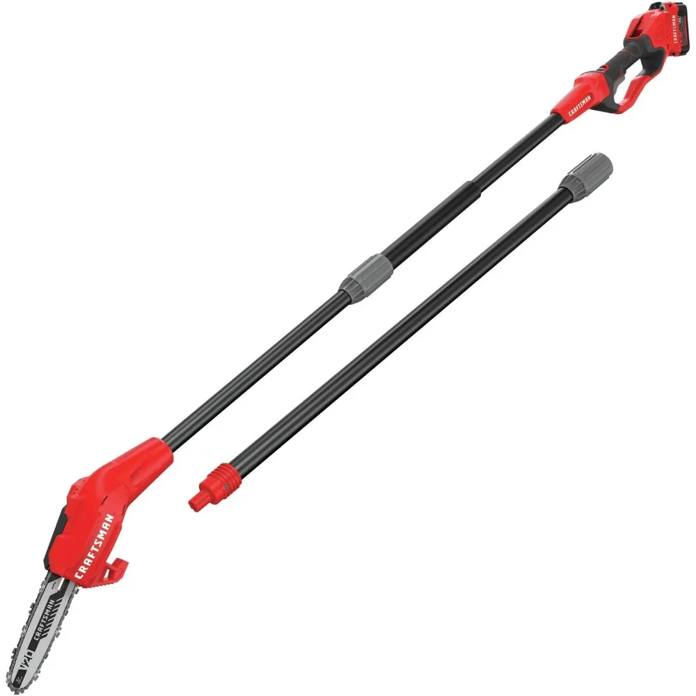 منشار عمود لاسلكي CRAFTSMAN V20، يصل إلى 14 قدمًا، أداة تشذيب الأشجار مع بطارية وشاحن، ما يصل إلى 325 قطعة على شحن واحد