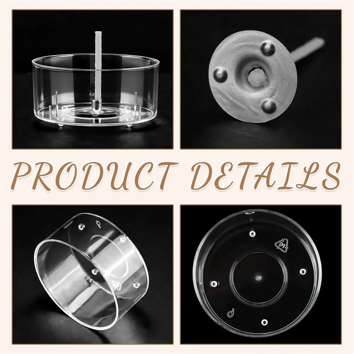 

Power Tool Sets 100 Pcs Clear Tea Lights Cups, Plastic Tea Light Tins 100 Pcs Candle Wicks Packaged, Candle Mold for DIY Candles