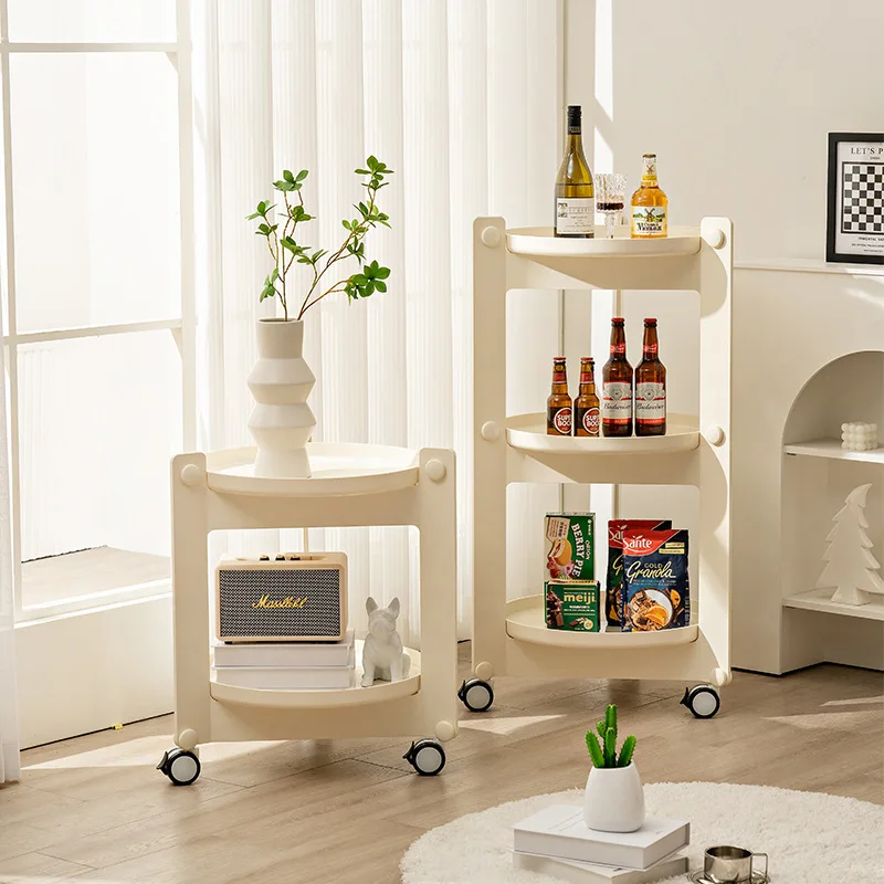 

Internet celebrities ins wind coffee table small apartment dining side cabinet universal wheel household light luxury corner few