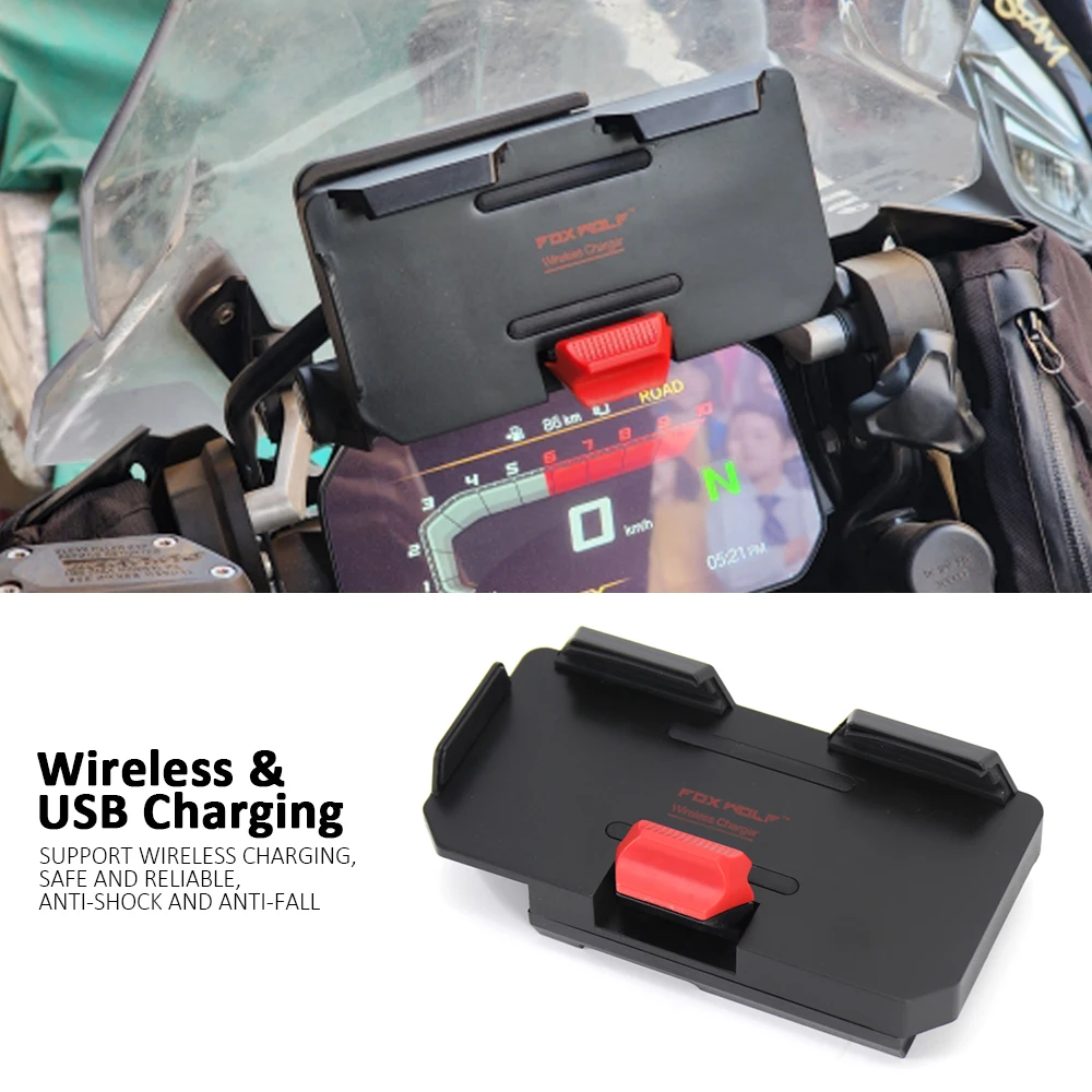 

New Motorcycle Navigation Bracket Wireless Charging Support Mobile Phone For R1200GS F800GS ADV F700GS R1250GS F850GS ADV F900R