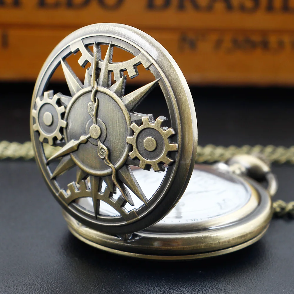 New Digital Gear Hollow Quartz Pocket Watch Best Holiday Gift High Quality Men's Necklace Pendant Women's Gift