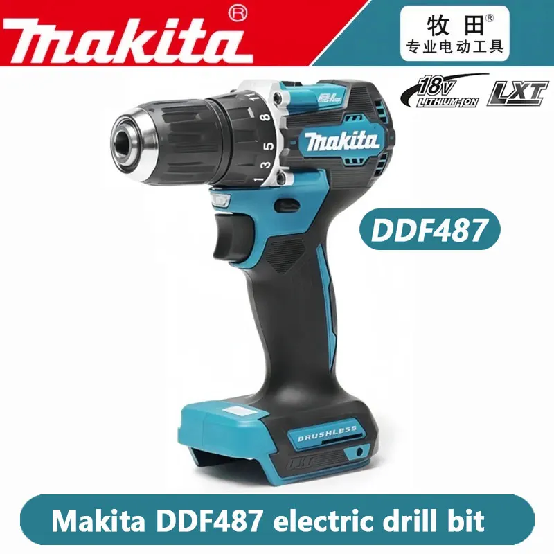 

Аккумуляторная бесщеточная дрель-шуруповерт Makita DDF487 18В для отделочных работ, электроинструменты, комплект с зарядным устройством для аккумуляторов Makita 18В