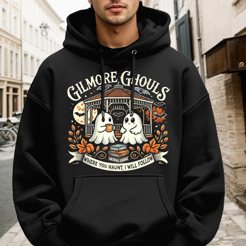 

Gilmore Ghouls Where You Haunt Round Neck Hoodies Lovers Day Hoodies long Sleeve Funny Slogan Hoodies Funny Women's