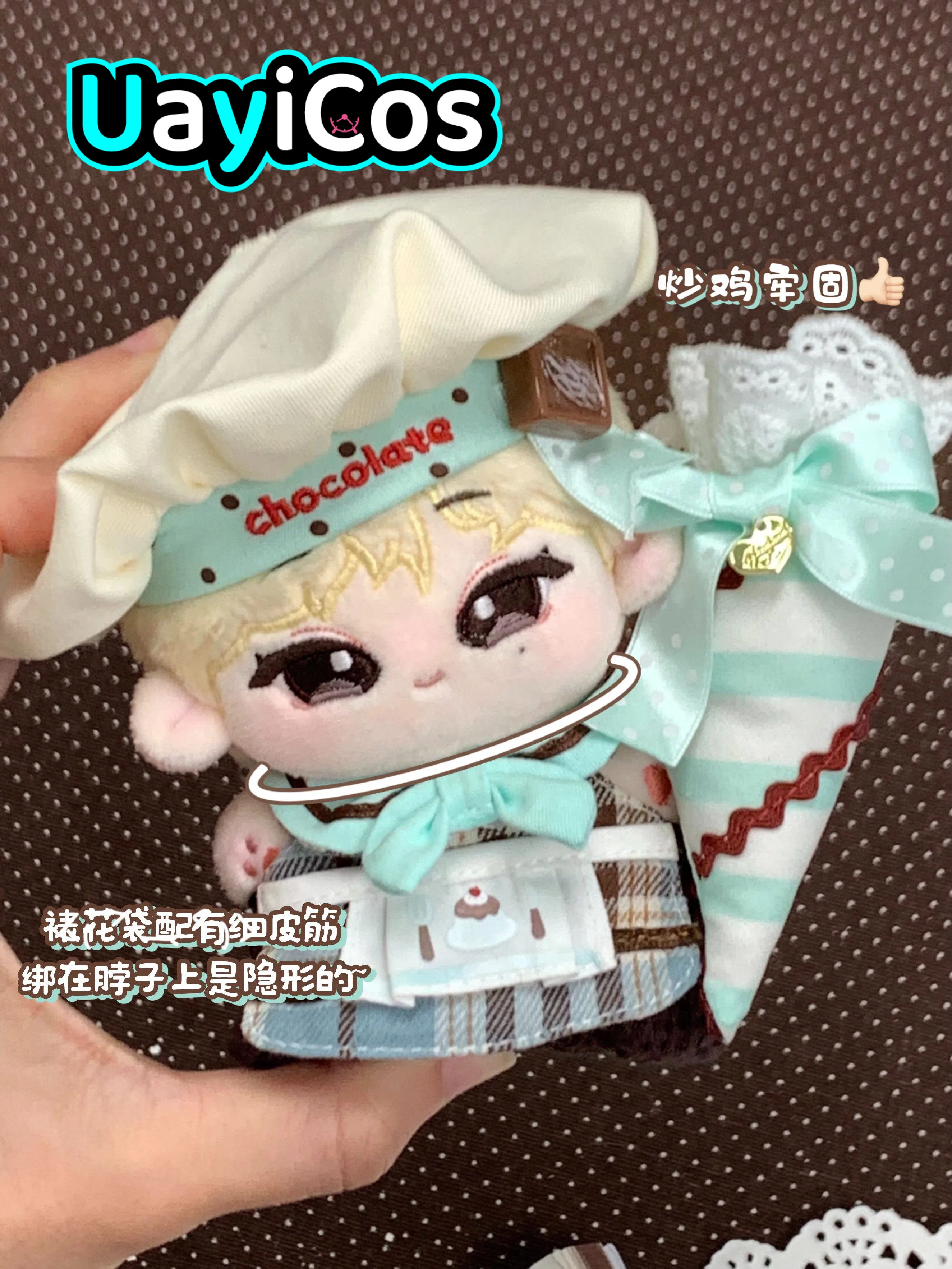 

10cm Doll Clothes Cute Chef Hat Apron Strawberry Mint Ice-cream cone Pendent Costume Suit Doll Anime Game Toy Kids Gifts Cosplay