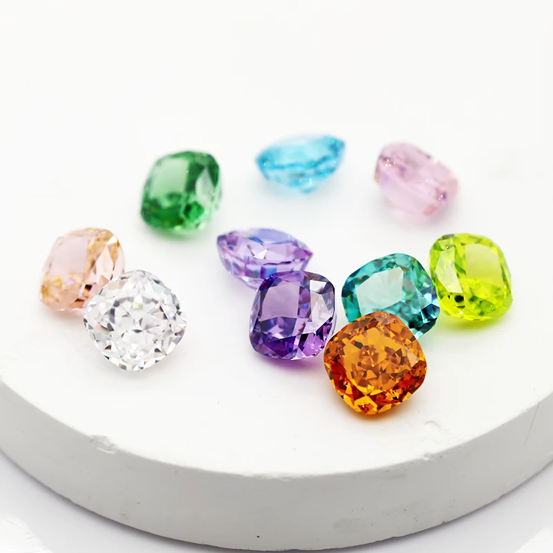 

Лучшие цвета, подушка, измельченный лед, высокоуглеродистый алмаз, кубический цирконий Gesstome, резка 4K, качество 5А, CZ Lab, циркониевые камни